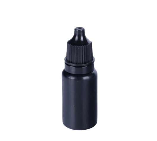 Gotero De Plástico Negro 20ml Tapa con aro de seguridad. Pack De 25